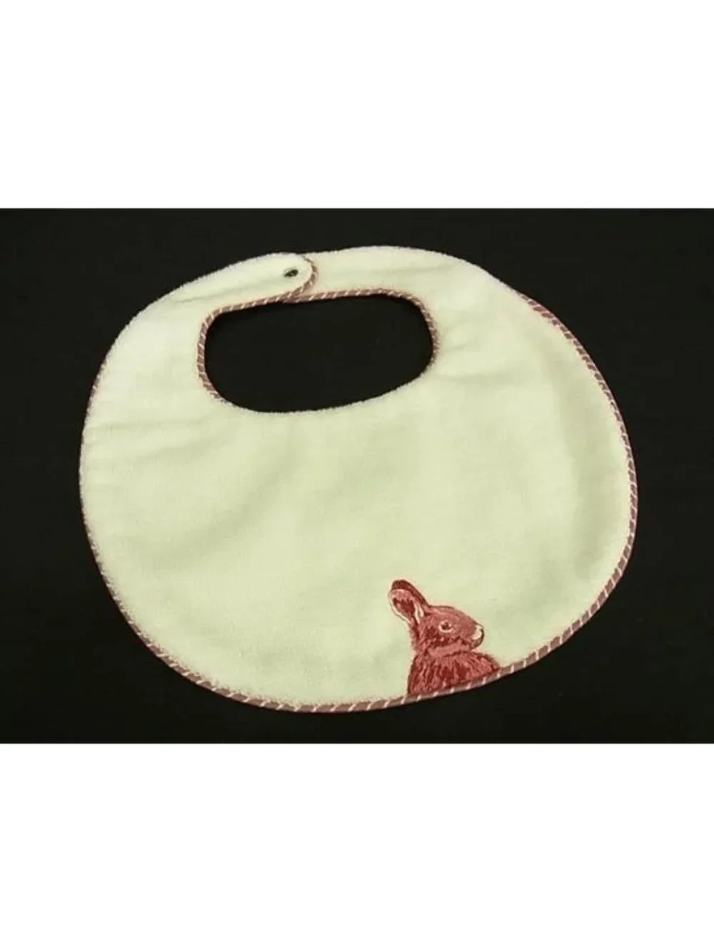 Hermes Cotton 100% Rabbit Baby Bib Body Mittens Set Ivory
